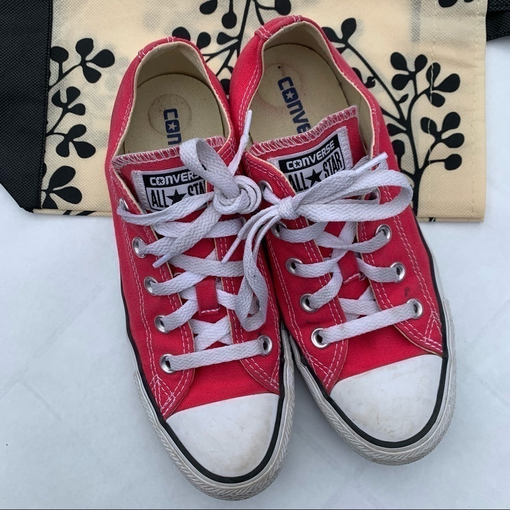 Converse all star hot pink low top canvas Sneaker women’s 6 shoes skater - Picture 2 of 9